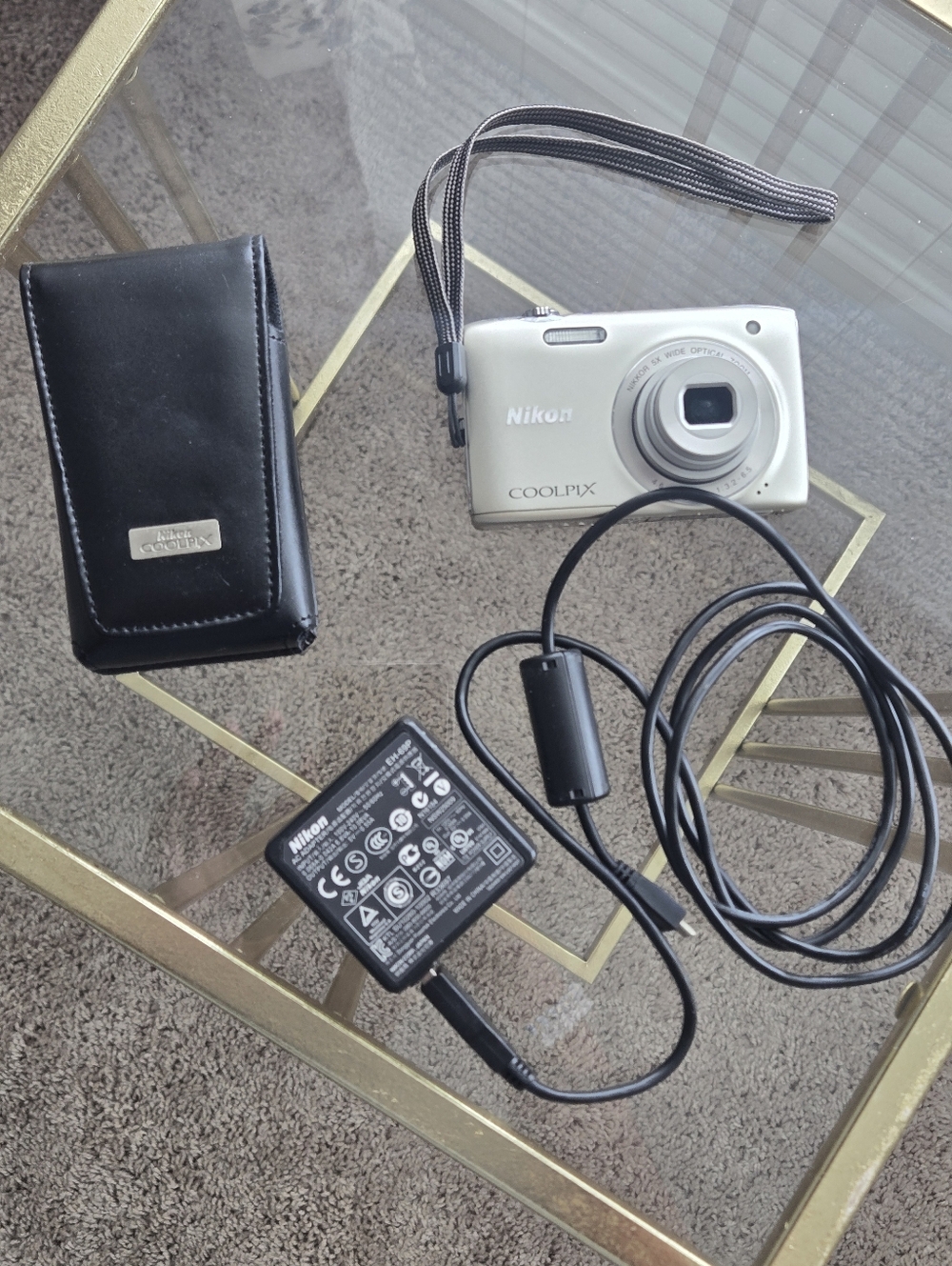 Nikon Coolpix Compact Digital Camera - Silver with Black Case